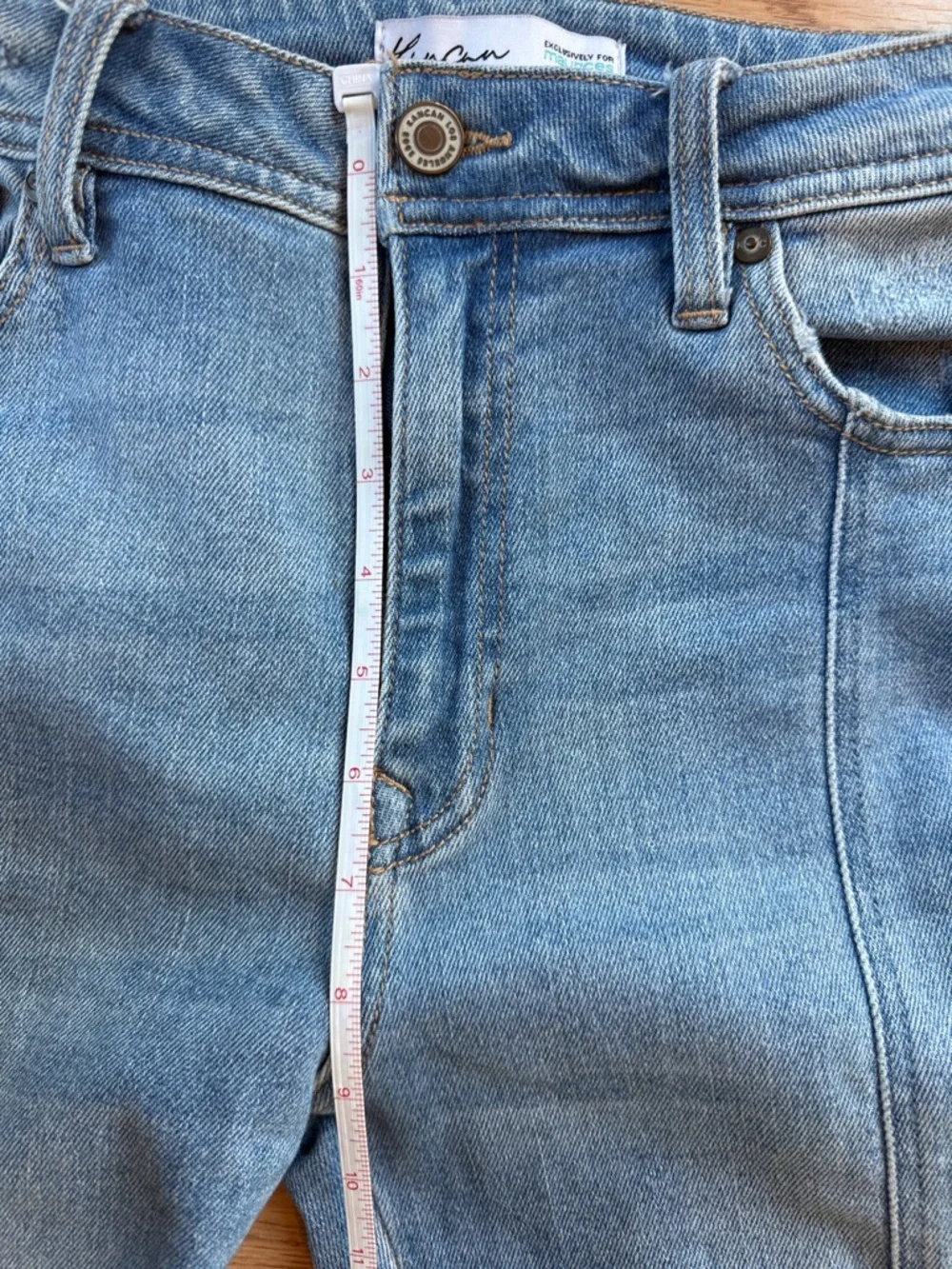 KanCan Medium Blue Flare Jeans with Frayed Hem size 29 - Picture 5 of 7